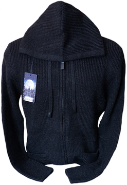 KING WOOL (Турция) из шерсти и кашемира на полном замке с капюшоном "СТАЛКЕР" Размеры (48-54)