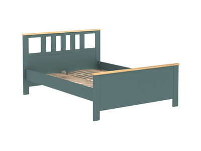 Кровать САГА 140х200 тёмно-бирюзовый/ясень