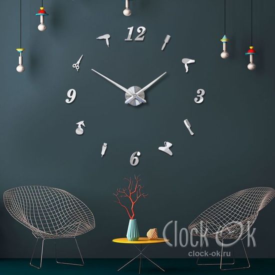 Настенные 3D часы Парикмахер