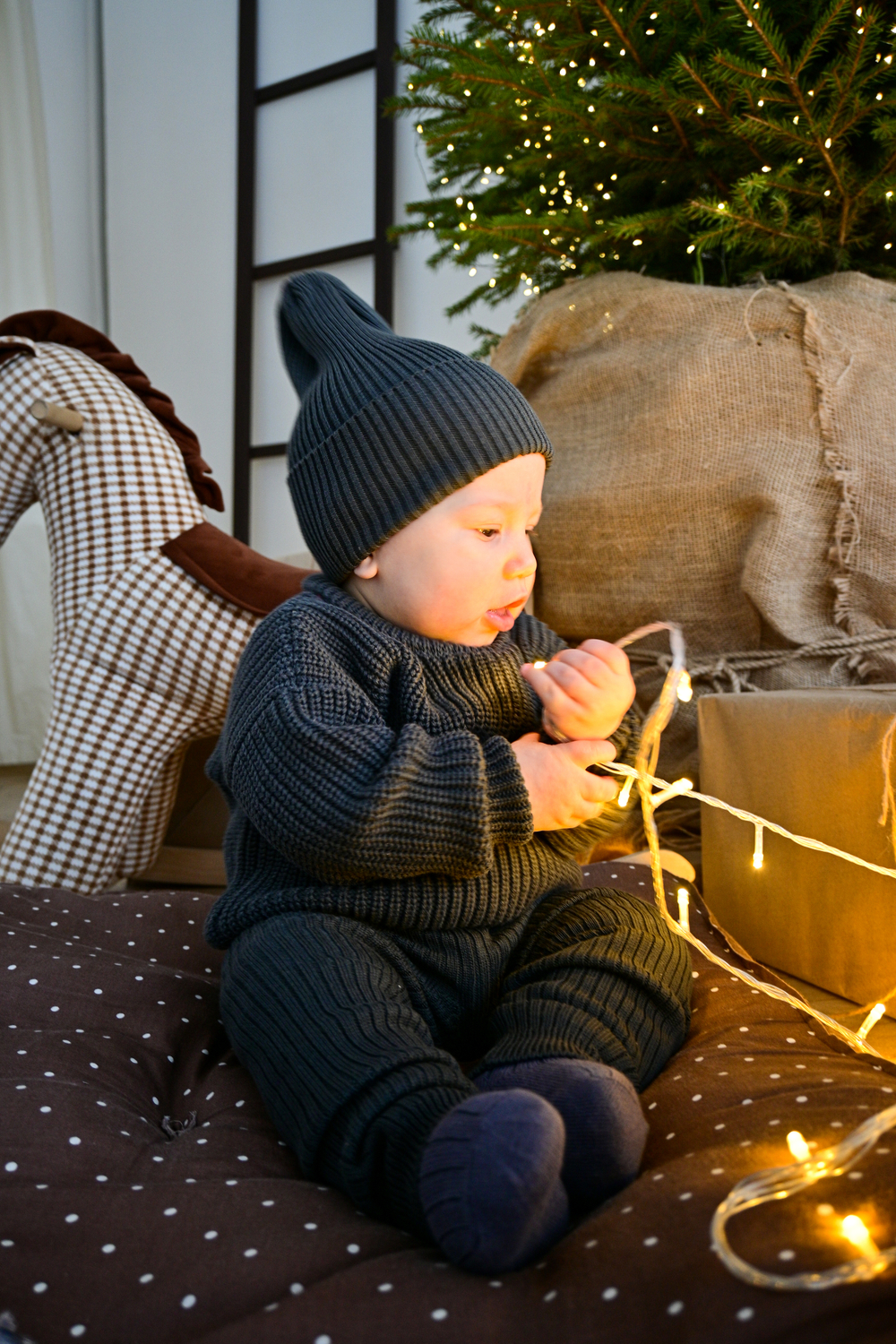 Брючки вязаные oversize графит