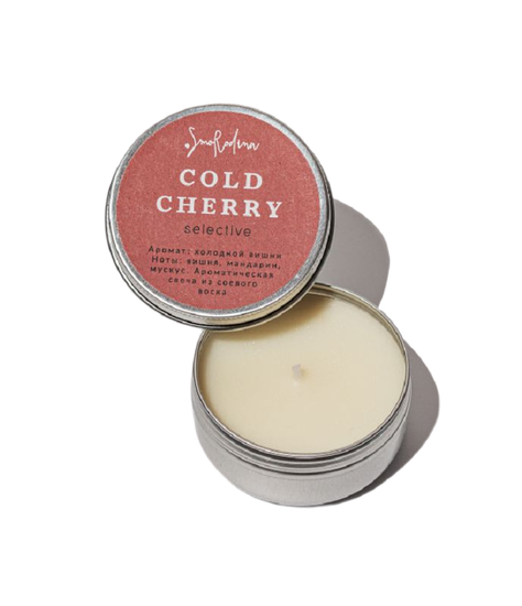 Свеча из соевого воска «Холодная вишня», Smorodina, 50 мл