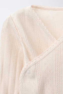 ZARA БОДИ С АЖУРНЫМ УЗОРОМ, ВАНИЛЬНЫЙ