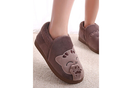 Тапочки Funfur Кот Коричневый с задником 44-45 Коричневый