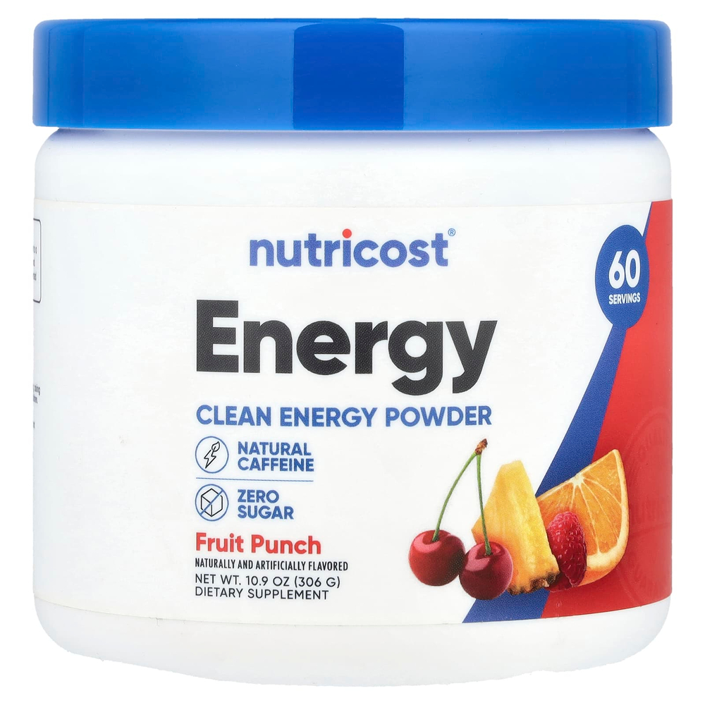Nutricost, Energy, Clean Energy, порошок, фруктовый пунш, 306 г (10,9 унции)