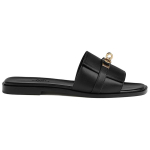 Hermes Giulia leather classic Shoe Buckle slippers Women's Black, H232129Z 02