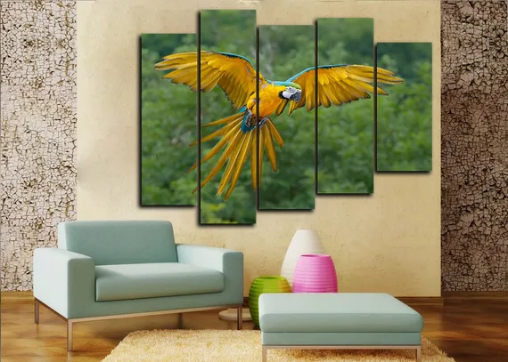 Модульная картина "Попугай Ара"