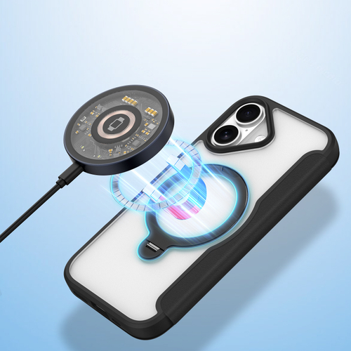 Прозрачный чехол книжка с поддержкой MagSafe от Dux Ducis для iPhone 17, серия Skin X Pro Series Case (версия с магнитной откидной подставкой)