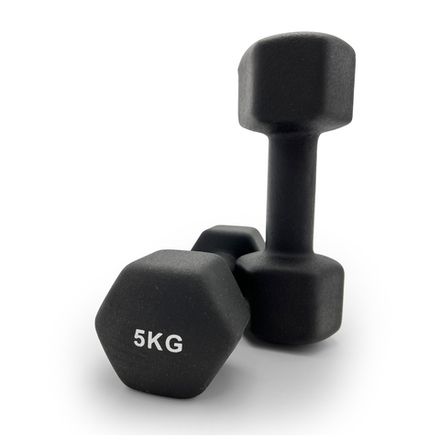 Гантель UNIX Fit неопреновая 5 кг Black, 2 шт.