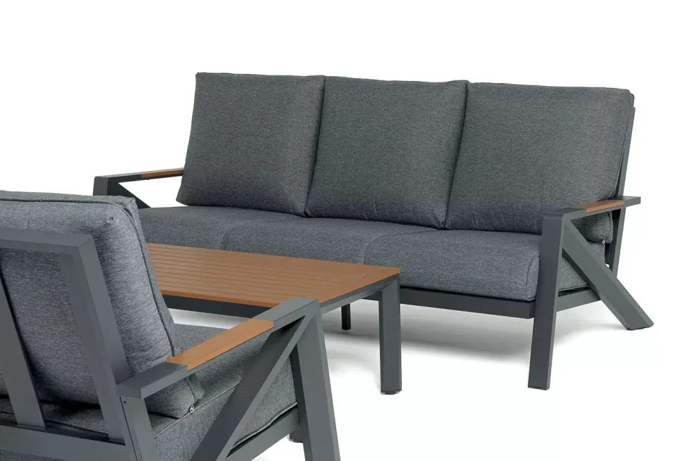 "Лотос" лаунж-зона 5-местная из алюминия, цвет темно-серый