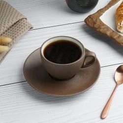 Чайная пара 200 мл d 9 см h6 см White Matt New Brown Taiga P.L. Proff Cuisine [6]