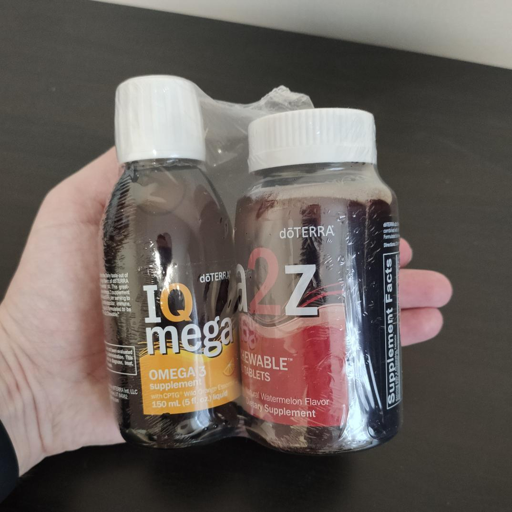 Набор doTERRA Витаминный комплекс a2z Chewable и IQ Mega для детей и взрослых, 60 шт и 150 мл