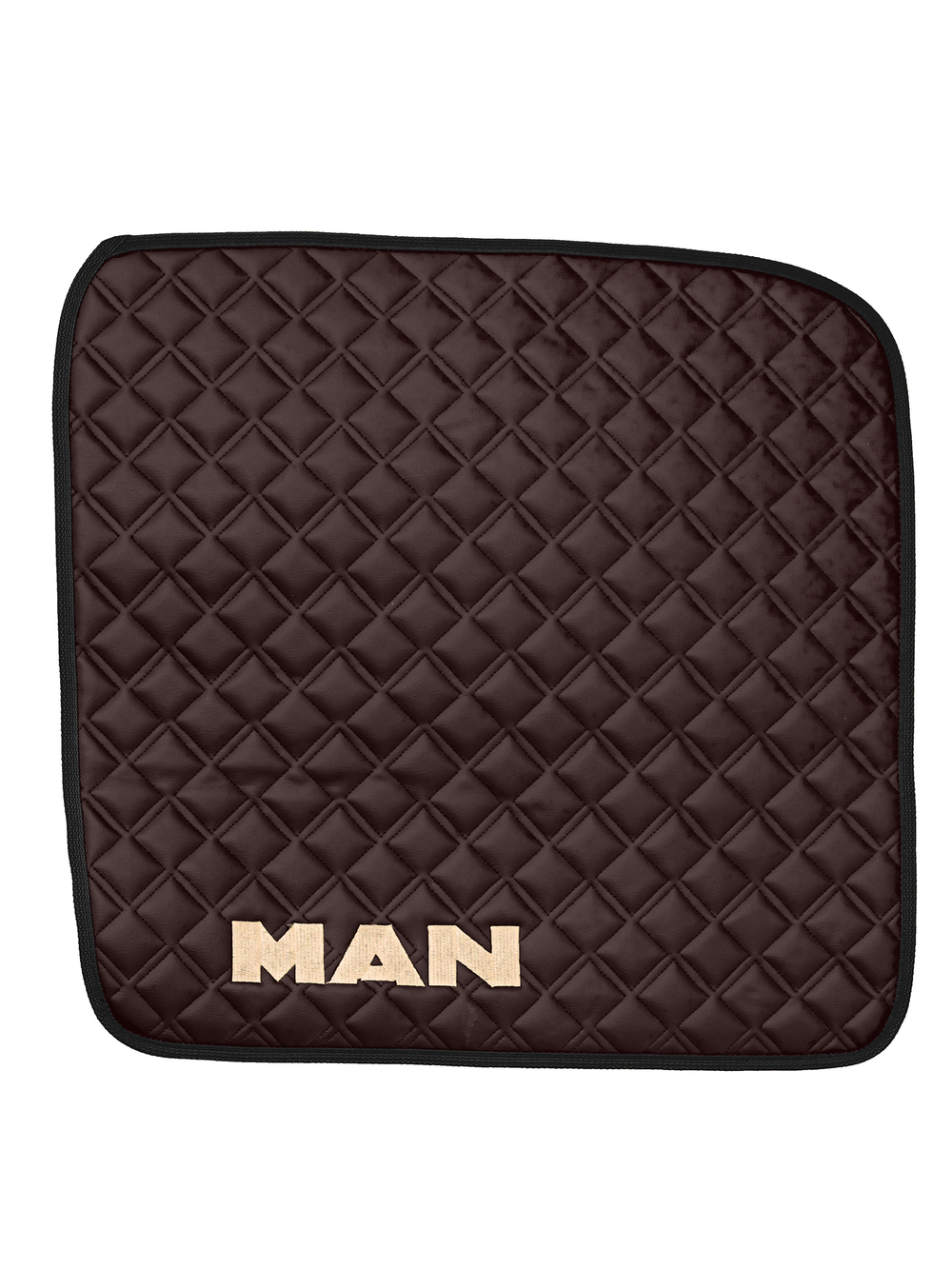 Ковры MAN TGX с 2-мя ящиками (автомат) (экокожа, коричневый, черный кант, бежевая вышивка)