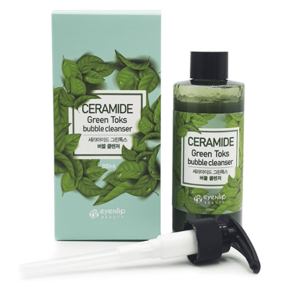 EYENLIP / Пузырьковая крем-пенка кислородная для умывания CERAMIDE GREEN TOKS BUBBLE CLEANSER, 200мл