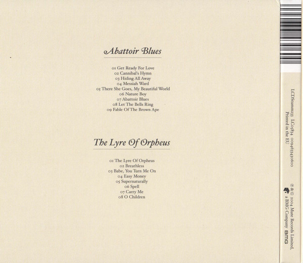 CD Nick Cave & The Bad Seeds - Abattoir Blues / The Lyre Of Orpheus 2CD (Европа)