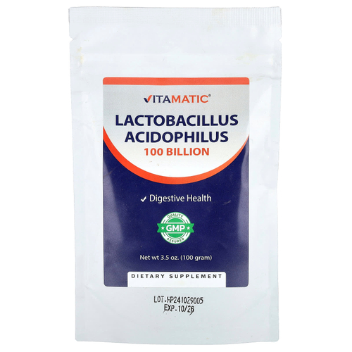 Vitamatic, ацидофильные лактобактерии, 100 г (3,5 унции)