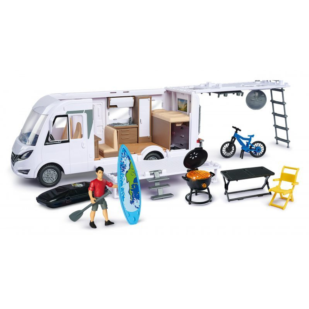 Игровой набор кемпера серии Play Life от Dickie Toys, автомобильный комплект кемпера Hymer + аксессуары