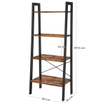 Полка универс, ДСП+сталь, 4 секц, 56х34х137.5 см, корич-черн, Vasagle, Лофт, LLS44X