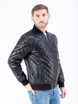 Куртка мужская кожаная бомбер натуральный Турция
