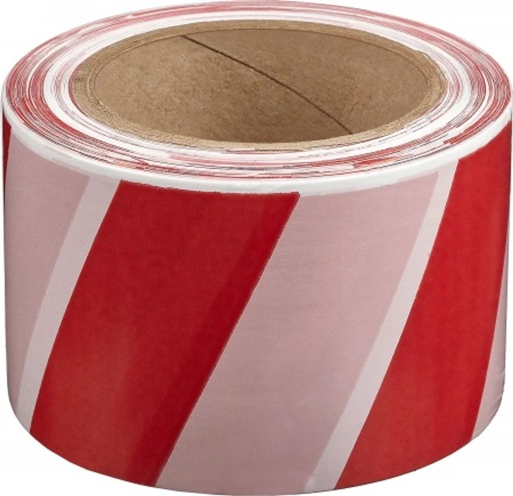 Лента сигнальная красно-белая 75 мм (200 м)