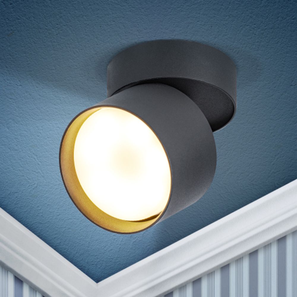 Светильник настенно-потолочный спот ЭРА OL12 GX53 SBK под лампу GX53 черный | Накладные светильники