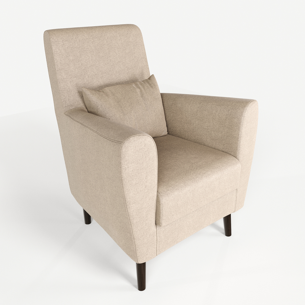 Кресло мягкое Грэйс D-2 (Бежевый) на высоких ножках с подлокотниками в гостиную, офис, зону ожидания, салон красоты.