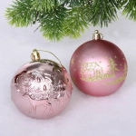 Набор ёлочных украшений «Wish» 6 см + 4 см (50 предмета), Розовое золото