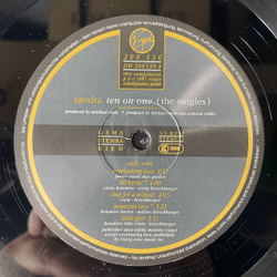 Винтажная виниловая пластинка LP Sandra Ten On One (The Singles) (Германия 1987) (С Постером)