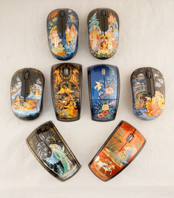 Мышь беспроводная с ручной росписью Палех на заказ