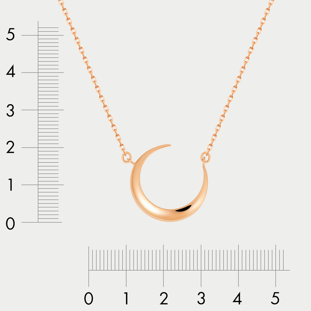 Колье женское из розового золота 585 пробы без вставок (арт.76090)