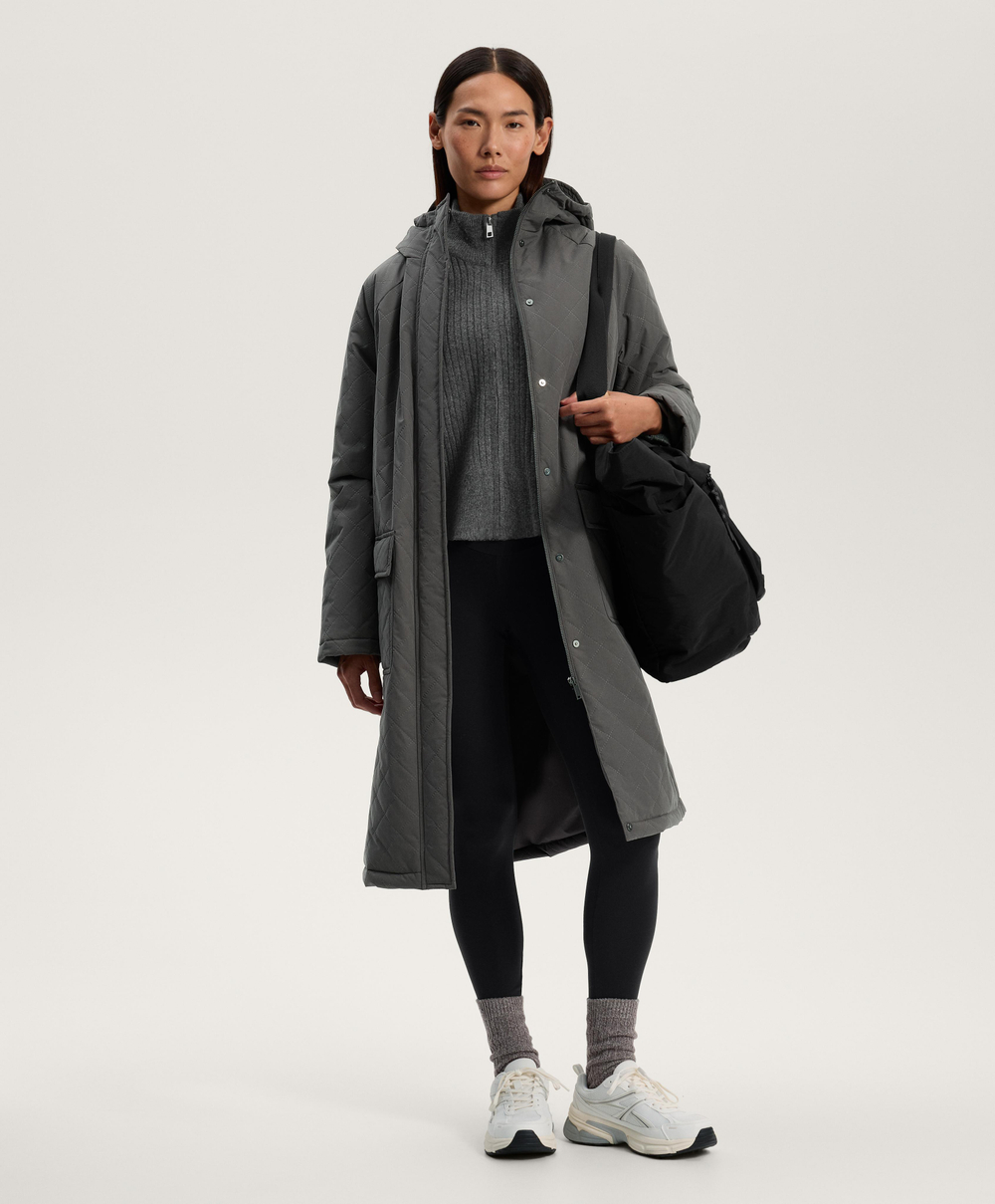 Oysho Трикотажный джемпер на молнии в рубчик, серый