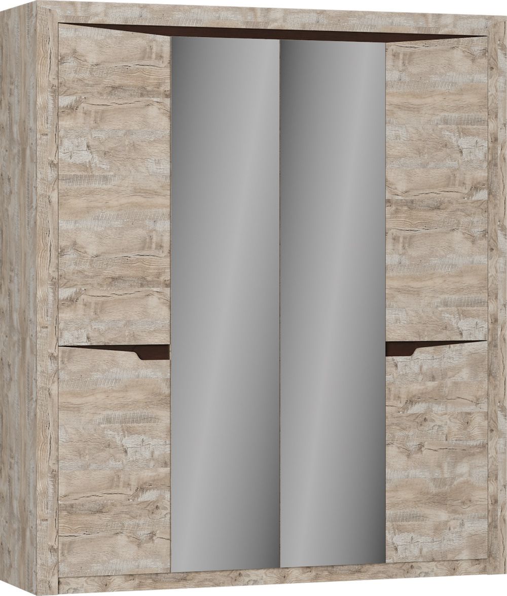 Коллекция Хилтон Шкаф 4х створчатый (540) Дуб юкон/Гранж (набор)
