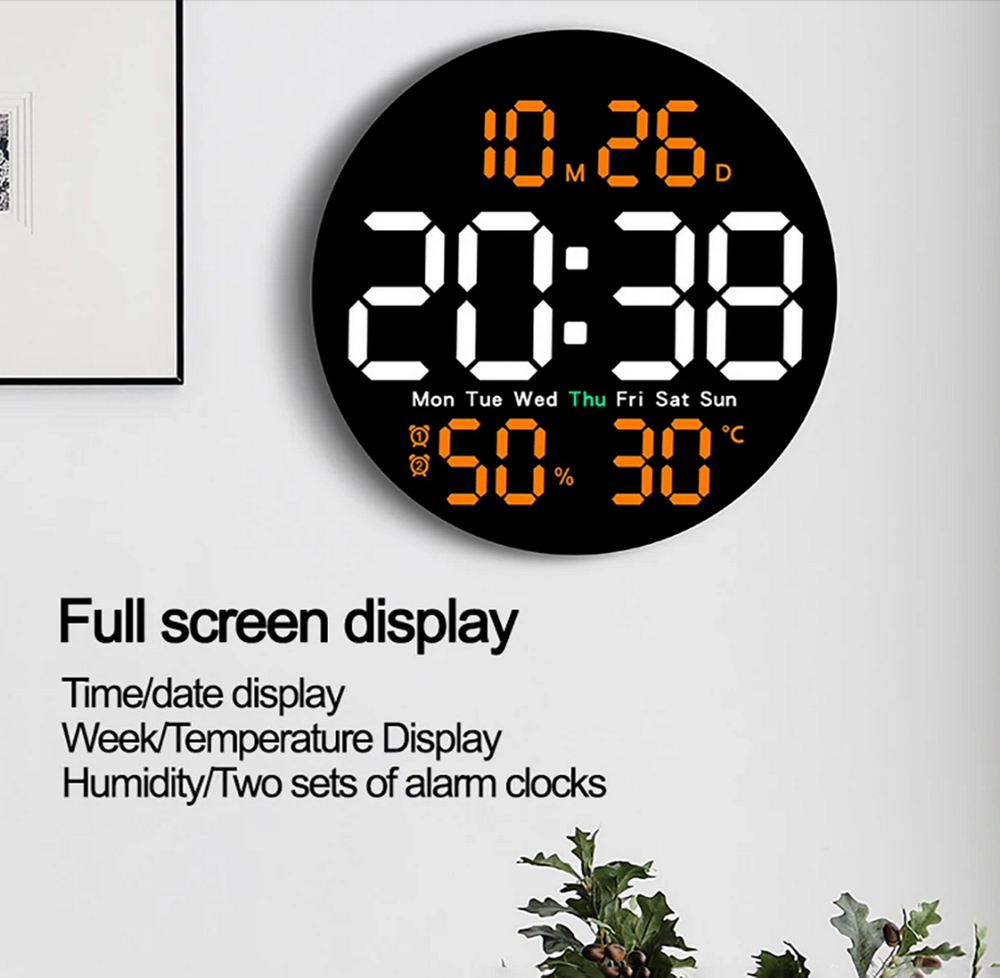 Часы настенные LED MIRROR DS-5501 White&Orange