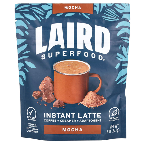 Laird Superfood, Растворимый латте, кофе + сливки + адаптогены, мокко, 227 г (8 унций)