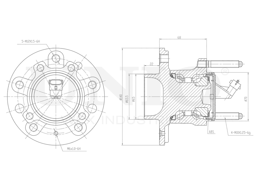 Ступица задняя (с ABS) UNIO HUB-20190