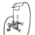 Смеситель для ванны Burlington BI17A-QT хром/ручки белые