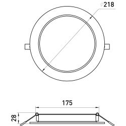 Светильник светодиодный встраиваемый ЭРА LED 17-24-6K круглый 24Вт 6500K | Downlight