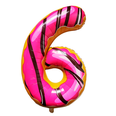 Шар фольга Цифра 6/9 Пончик 40"/102см с гелием