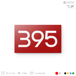 Номер на дверь 395, табличка на дверь для офиса, квартиры, кабинета, аудитории, склада, красная 120х70 мм, Айдентика Технолоджи