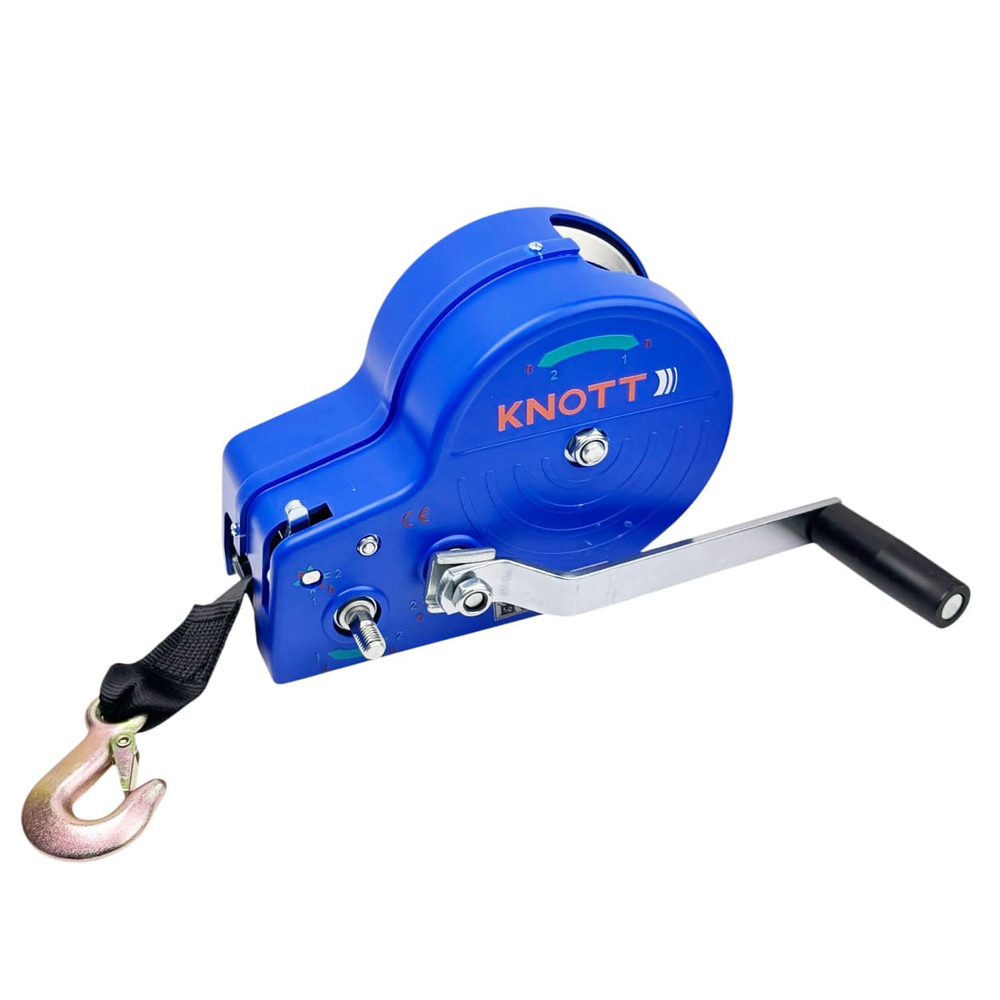 Лебедка ручная г/п 1150 кг фал/крюк/пласт. корпус KNOTT