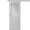 Купить Одностворчатая дверь купе эмаль VFD Stockholm Cotton серая остеклённая