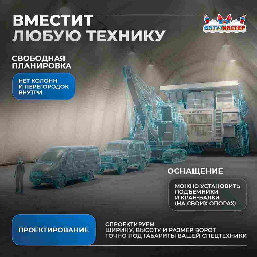 Быстроразводимый ремонтный ангар «Завод Хода», 30×15×10 м