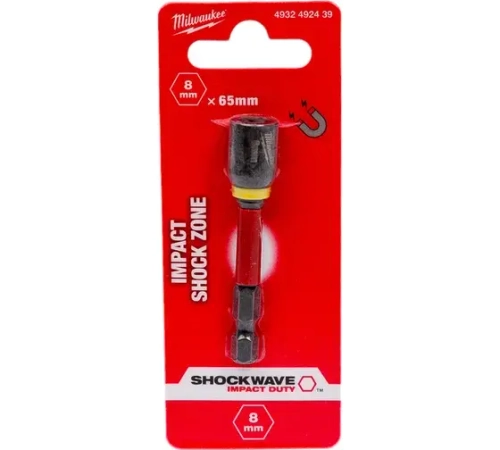 Магнитная торцевая насадка SHOCKWAVE™ c хвостовиком 1/4" Hex - 8мм x 65мм