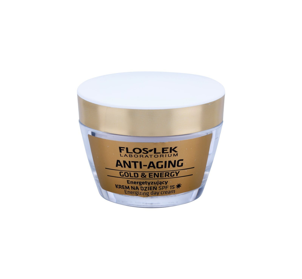 FlosLek Laboratorium Anti-Aging Gold & Energy - бодрящий дневной крем SPF 15 /   50  ml  / GTIN 5905043004525