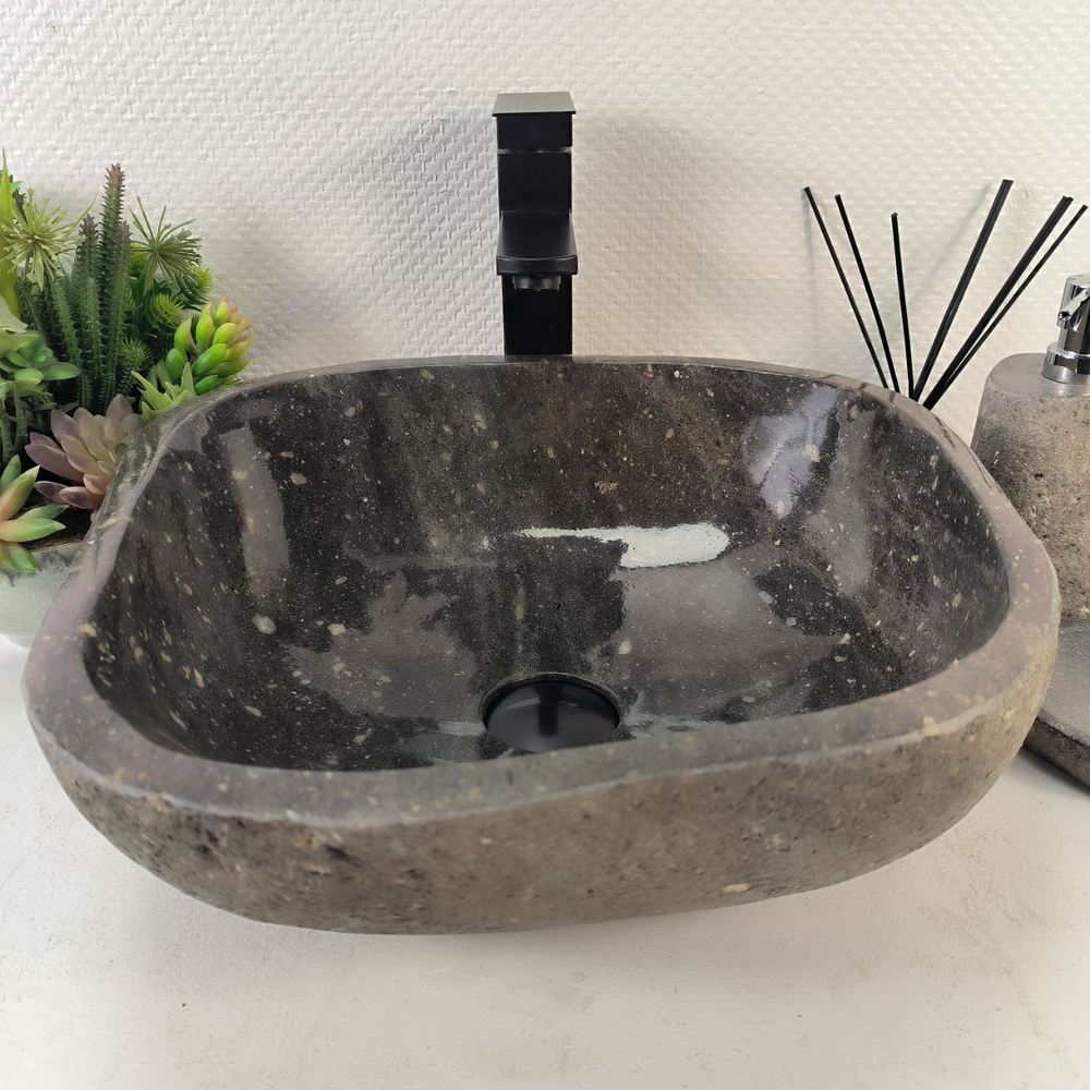 Раковина из речного камня RS-65258 41*41*15 0856