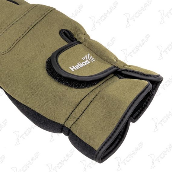 Перчатки Helios рыбацкие неопрен. Хаки р. M