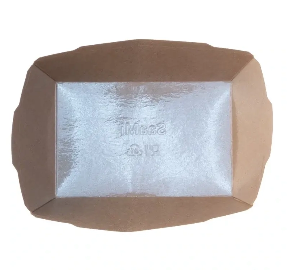 Контейнер бумажный Crystal Box 400мл без крышки  141х97х45 мм, крафт с прямым дном