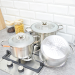 Набор кастрюль 3 предмета (2,1л, 3л, 4л) нерж Z-50663