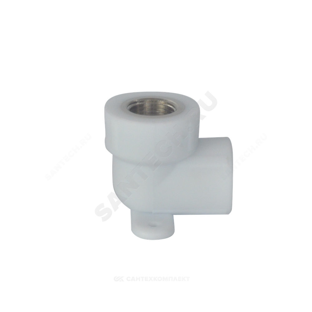 Угольник PP-R комбинированный белый Дн 25х1/2" ВР с креплением PRO VALFEX 10120025-PRO