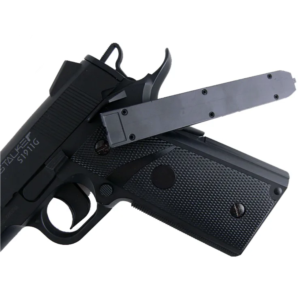 Магазин Stalker для пневматических пистолетов модели S1911G/T и S84, калибр 4.5мм., ёмкость 20 шариков, металл, арт: ST-MG1
