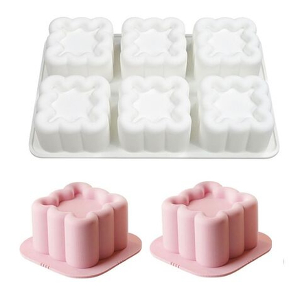 Силиконовая форма для муссовых десертов «Квадратные тортики 6 в 1»